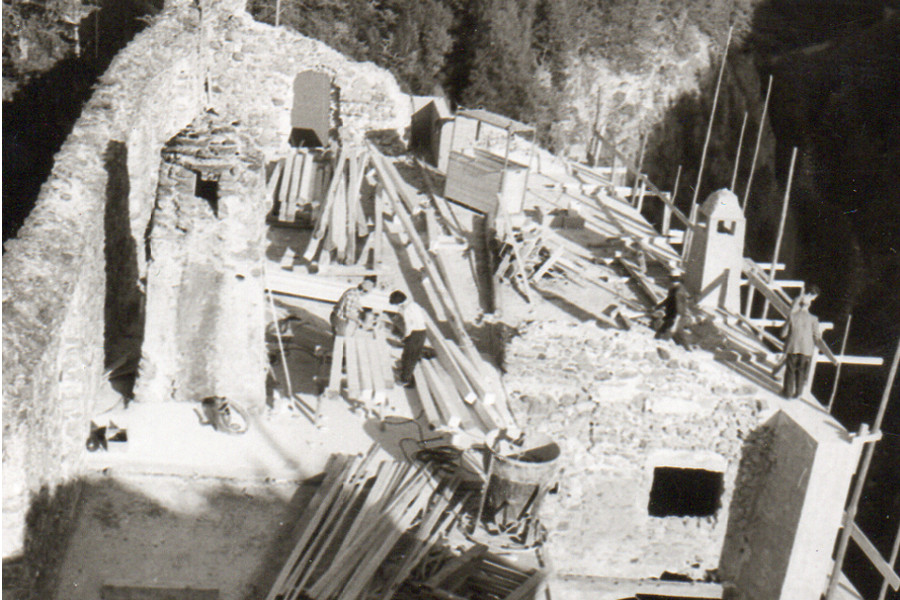 Bauarbeiten Burg Berneck